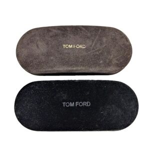 Tom Ford Black & Brown Velvet Logo Eyeglass Sunglass Case 2 of Them EUC